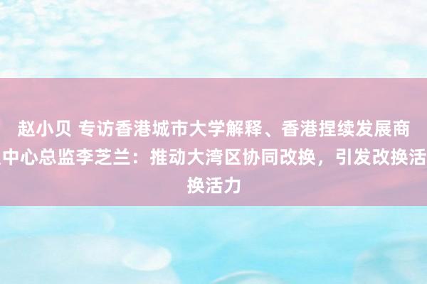 赵小贝 专访香港城市大学解释、香港捏续发展商议中心总监李芝兰:推动大湾区协同改换,引发改换活力