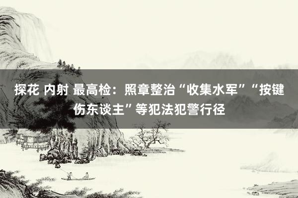 探花 内射 最高检:照章整治“收集水军”“按键伤东谈主”等犯法犯警行径
