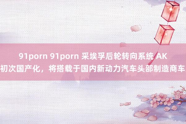 91porn 91porn 采埃孚后轮转向系统 AKC 初次国产化,将搭载于国内新动力汽车头部制造商车型
