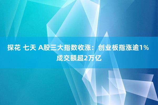 探花 七天 A股三大指数收涨:创业板指涨逾1% 成交额超2万亿