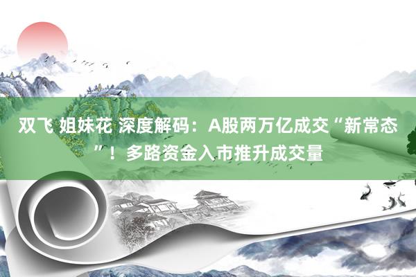 双飞 姐妹花 深度解码：A股两万亿成交“新常态”！多路资金入市推升成交量