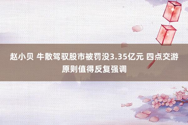 赵小贝 牛散驾驭股市被罚没3.35亿元 四点交游原则值得反复强调