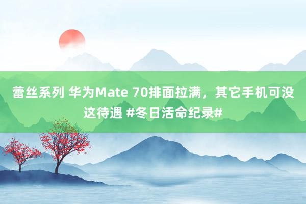 蕾丝系列 华为Mate 70排面拉满，其它手机可没这待遇 #冬日活命纪录#