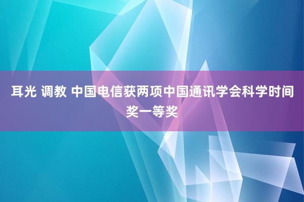 耳光 调教 中国电信获两项中国通讯学会科学时间奖一等奖