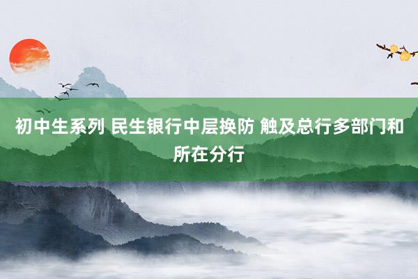 初中生系列 民生银行中层换防 触及总行多部门和所在分行
