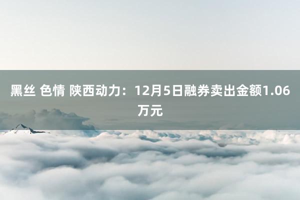 黑丝 色情 陕西动力:12月5日融券卖出金额1.06万元