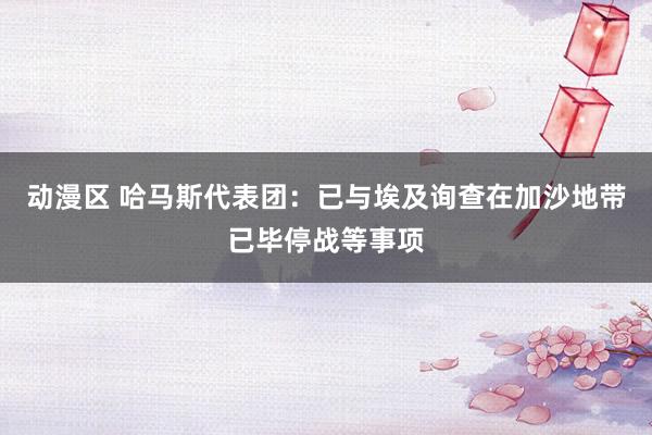 动漫区 哈马斯代表团：已与埃及询查在加沙地带已毕停战等事项