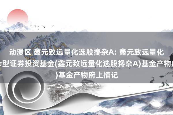 动漫区 鑫元致远量化选股搀杂A: 鑫元致远量化选股搀杂型证券投资基金(鑫元致远量化选股搀杂A)基金产物府上摘记