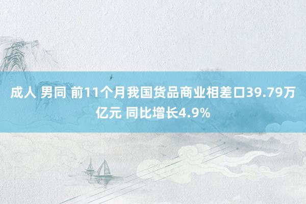 成人 男同 前11个月我国货品商业相差口39.79万亿元 同比增长4.9%