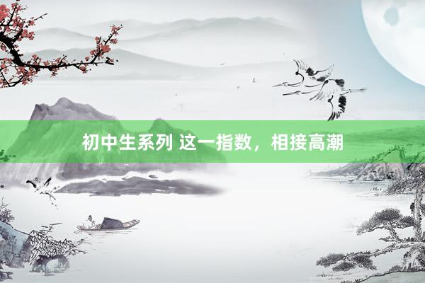 初中生系列 这一指数,相接高潮