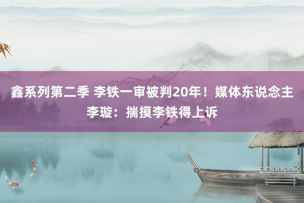 鑫系列第二季 李铁一审被判20年！媒体东说念主李璇：揣摸李铁得上诉