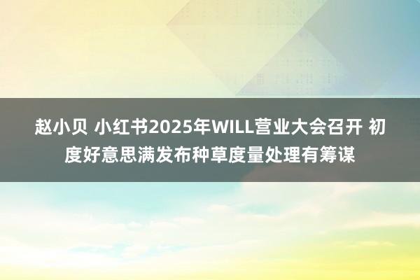 赵小贝 小红书2025年WILL营业大会召开 初度好意思满发布种草度量处理有筹谋