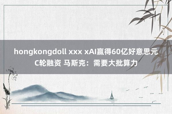 hongkongdoll xxx xAI赢得60亿好意思元C轮融资 马斯克：需要大批算力