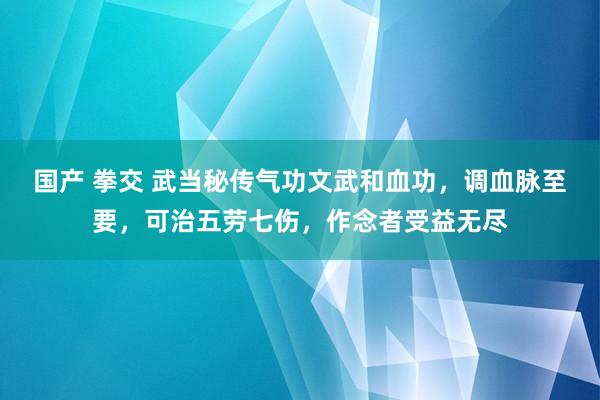国产 拳交 武当秘传气功文武和血功,调血脉至要,可治五劳七伤,作念者受益无尽