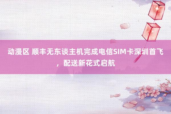 动漫区 顺丰无东谈主机完成电信SIM卡深圳首飞,配送新花式启航