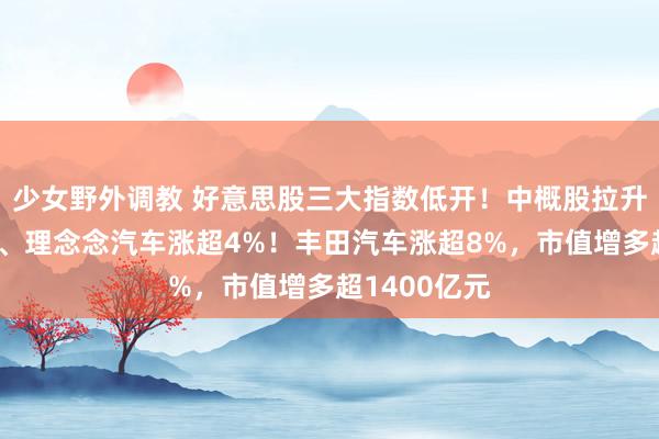 少女野外调教 好意思股三大指数低开！中概股拉升，小鹏汽车、理念念汽车涨超4%！丰田汽车涨超8%，市值增多超1400亿元