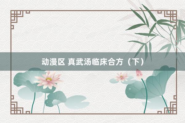 动漫区 真武汤临床合方(下)