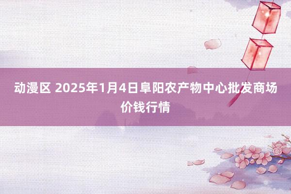 动漫区 2025年1月4日阜阳农产物中心批发商场价钱行情
