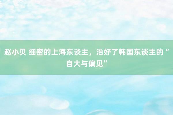 赵小贝 细密的上海东谈主,治好了韩国东谈主的“自大与偏见”