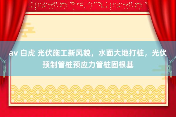 av 白虎 光伏施工新风貌,水面大地打桩,光伏预制管桩预应力管桩固根基