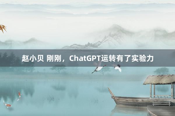 赵小贝 刚刚,ChatGPT运转有了实验力