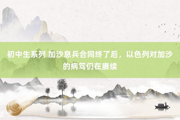 初中生系列 加沙息兵合同终了后,以色列对加沙的病笃仍在赓续