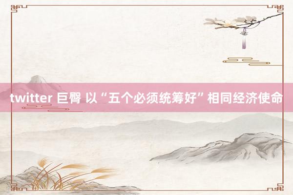 twitter 巨臀 以“五个必须统筹好”相同经济使命