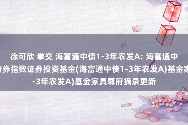 徐可欣 拳交 海富通中债1-3年农发A: 海富通中债1-3年农刊行债券指数证券投资基金(海富通中债1-3年农发A)基金家具尊府摘录更新