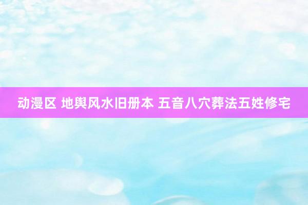 动漫区 地舆风水旧册本 五音八穴葬法五姓修宅