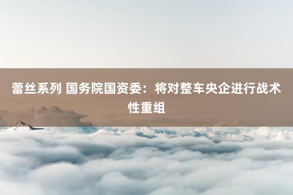 蕾丝系列 国务院国资委：将对整车央企进行战术性重组