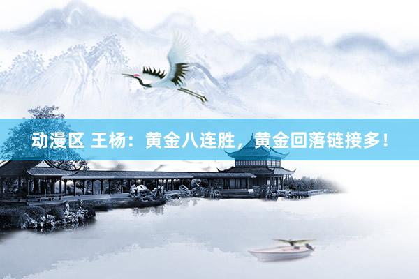 动漫区 王杨:黄金八连胜,黄金回落链接多!
