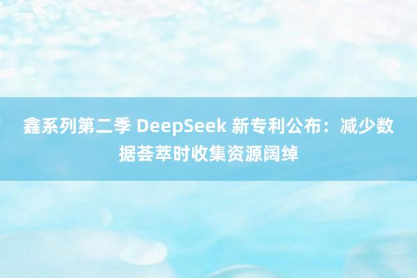 鑫系列第二季 DeepSeek 新专利公布：减少数据荟萃时收集资源阔绰