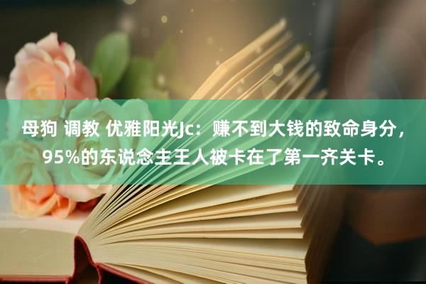 母狗 调教 优雅阳光Jc：赚不到大钱的致命身分，95%的东说念主王人被卡在了第一齐关卡。