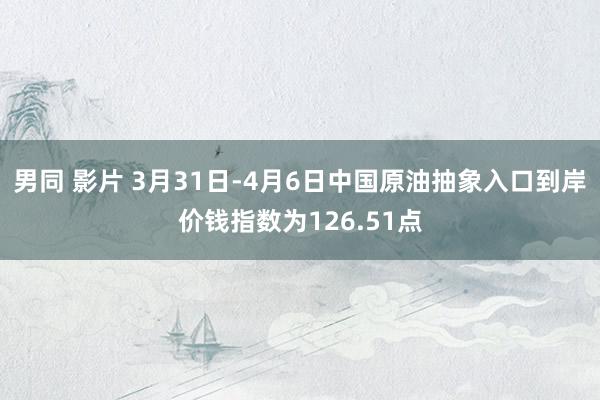 男同 影片 3月31日-4月6日中国原油抽象入口到岸价钱指数为126.51点