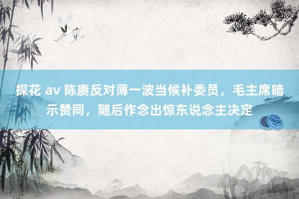 探花 av 陈赓反对薄一波当候补委员，毛主席暗示赞同，随后作念出惊东说念主决定