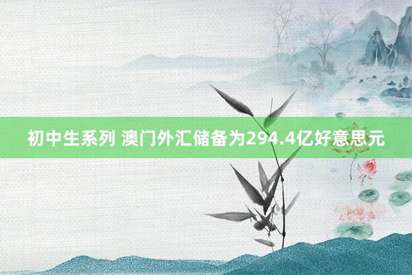 初中生系列 澳门外汇储备为294.4亿好意思元