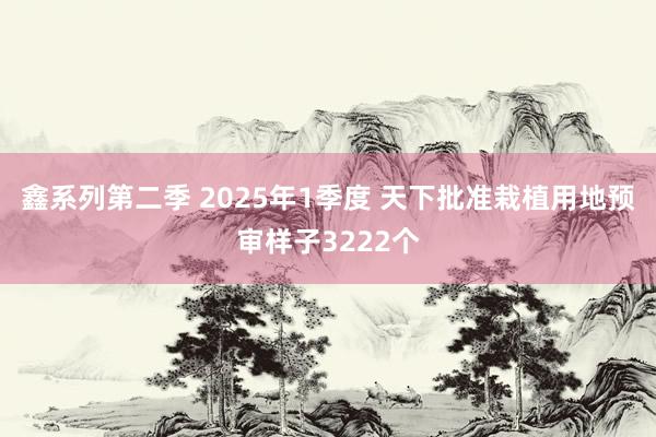 鑫系列第二季 2025年1季度 天下批准栽植用地预审样子3222个