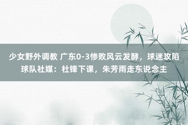 少女野外调教 广东0-3惨败风云发酵,球迷攻陷球队社媒:杜锋下课,朱芳雨走东说念主