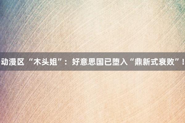 动漫区 “木头姐”:好意思国已堕入“鼎新式衰败”!
